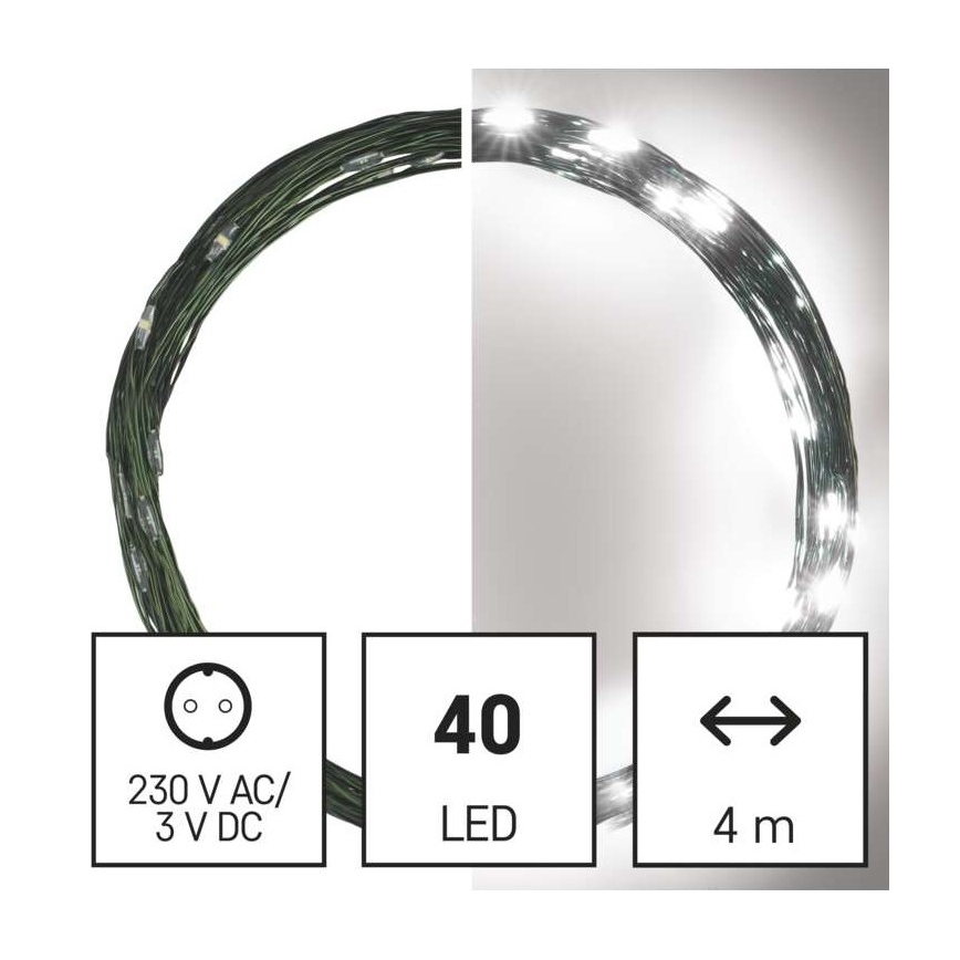 Guirlande de noël d'extérieur 40xLED/9m IP44 blanc froid