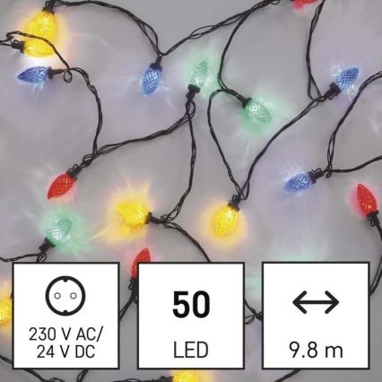 Guirlande de noël d'extérieur 50xLED/8 modes 14,8m IP44 multicolore