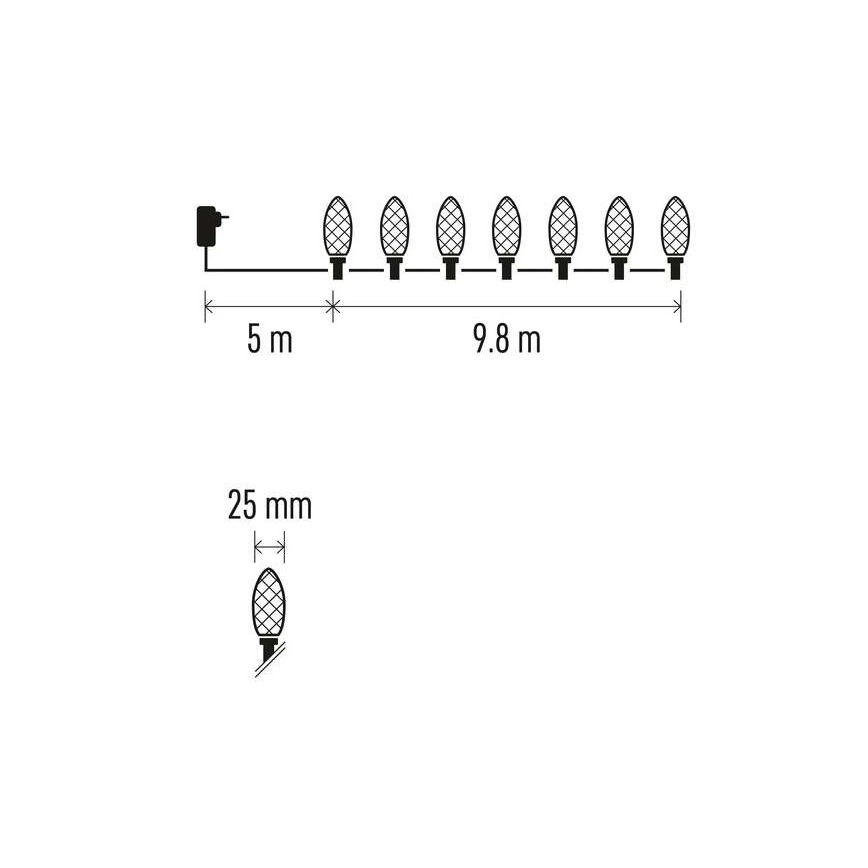Guirlande de noël d'extérieur 50xLED/8 modes 14,8m IP44 multicolore