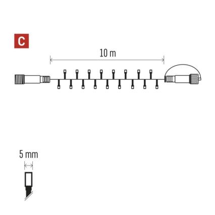 Guirlande de Noël extérieure 100xLED/10m IP44 blanc froid