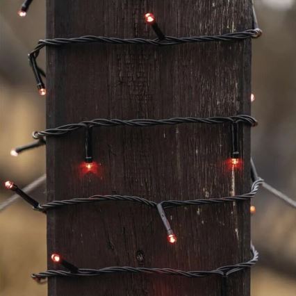 Guirlande de Noël extérieure 100xLED/10m IP44 rouge