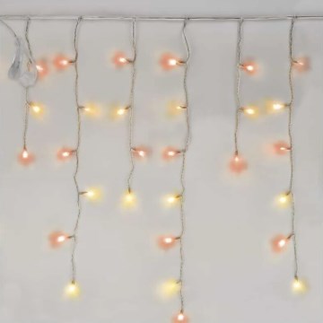 Guirlande de Noël extérieure 100xLED/2,5x0,9m IP44 rouge/vintage