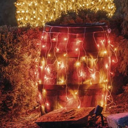 Guirlande de Noël extérieure 100xLED/2,5x0,9m IP44 rouge/vintage