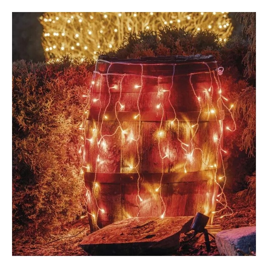 Guirlande de Noël extérieure 100xLED/2,5x0,9m IP44 rouge/vintage