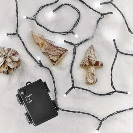 Guirlande de Noël extérieure 120xLED/3xAA 8,9m IP44 blanc froid