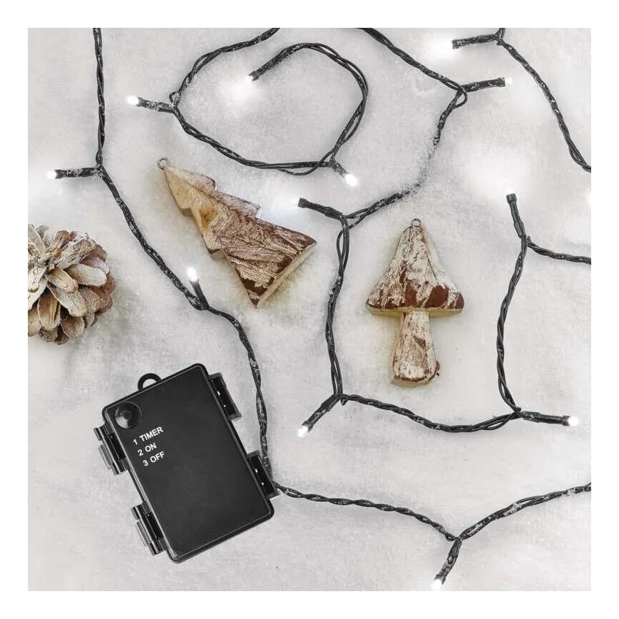 Guirlande de Noël extérieure 120xLED/3xAA 8,9m IP44 blanc froid