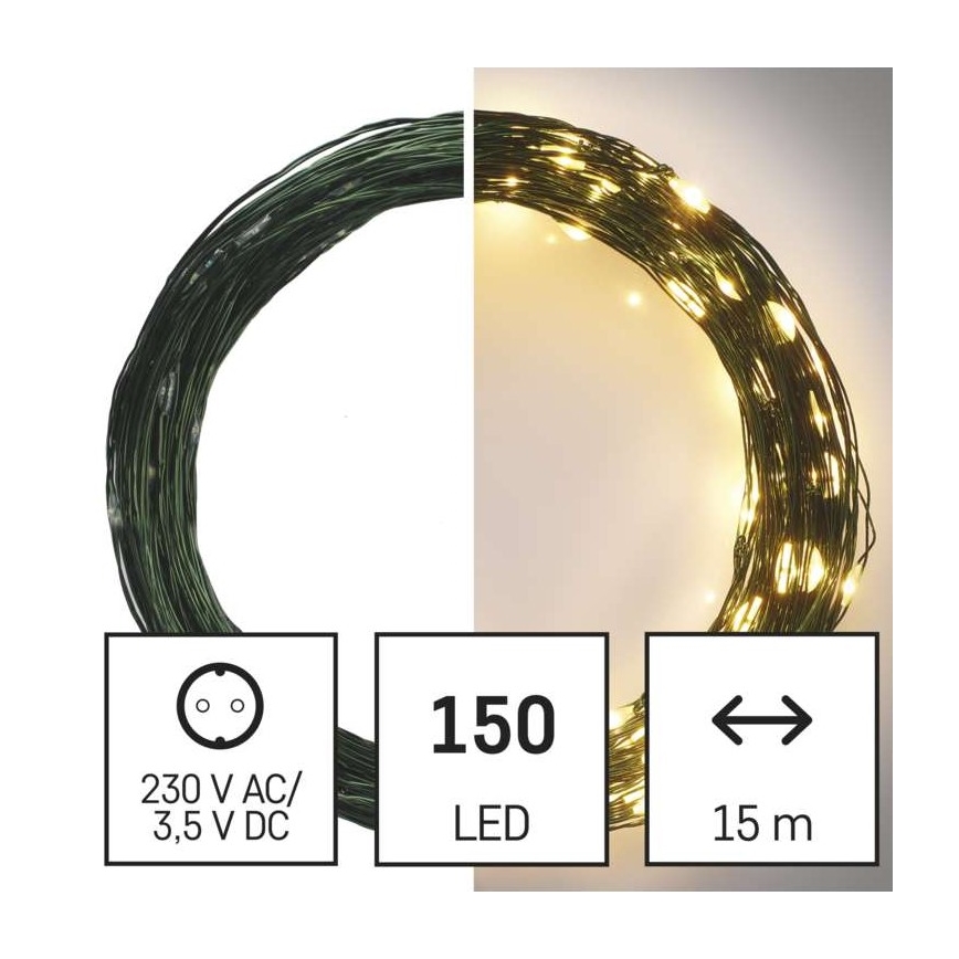 Guirlande de noël extérieure 150xLED/20m IP44 blanc chaud