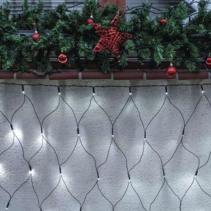 Guirlande de Noël extérieure 160xLED/2x1,5m IP44 blanc froid