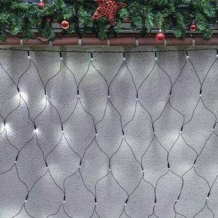 Guirlande de Noël extérieure 160xLED/2x1,5m IP44 blanc froid