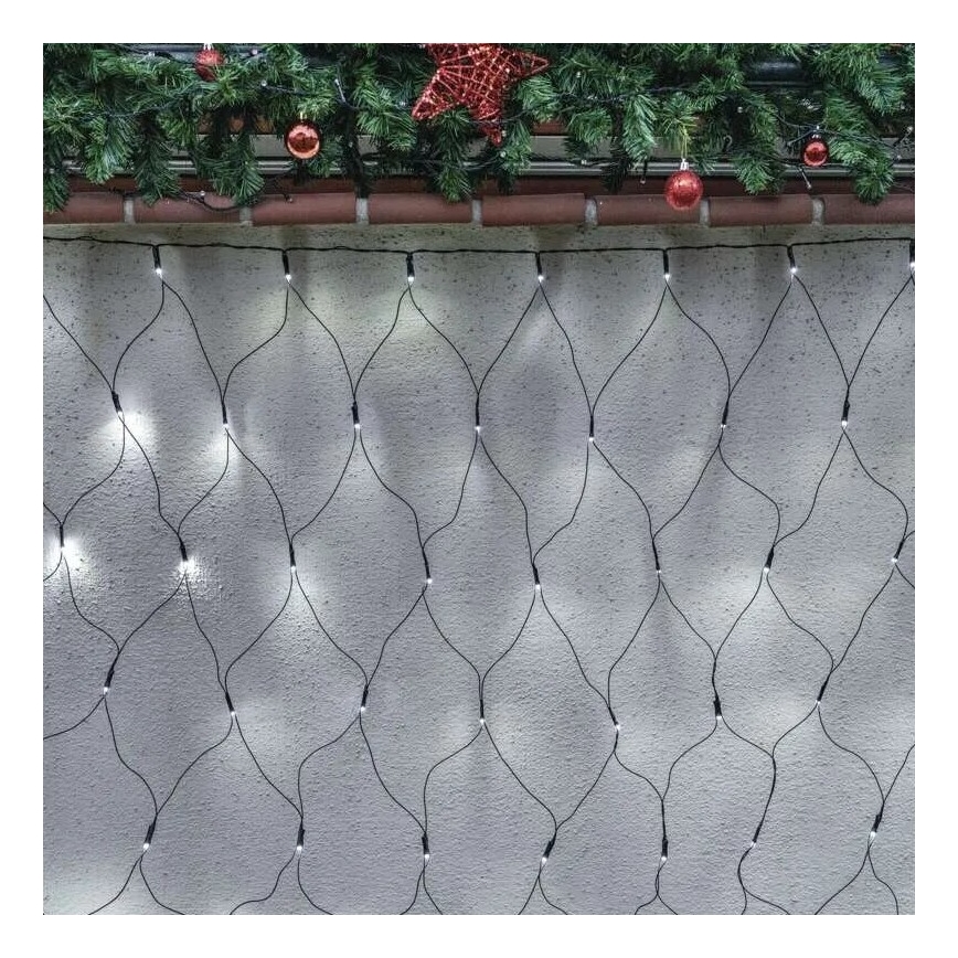 Guirlande de Noël extérieure 160xLED/2x1,5m IP44 blanc froid