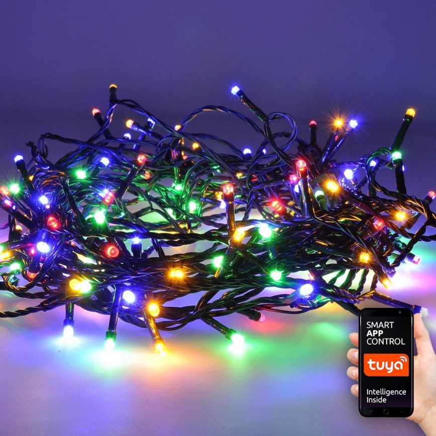 Guirlande de Noël LED multicolore 48,5M 8 modes mémoire timer verte  extérieur