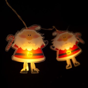 Guirlande de Noël LED 10xLED/2xAA 1,35 m blanc chaud santa