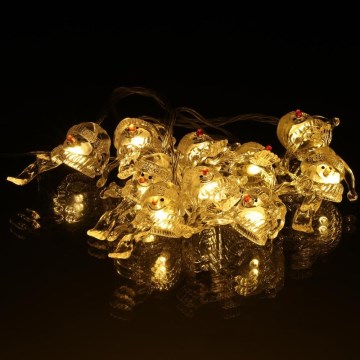 Guirlande de Noël LED 10xLED/2xAA/blanc chaud 1,65m bonhommes de neige