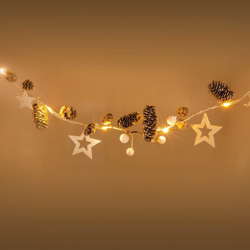 Guirlande De Sapin De Noël LED 5m 100 Lumières Blanc Chaud - 8 Modes, PVC, Pour Intérieur/extérieur