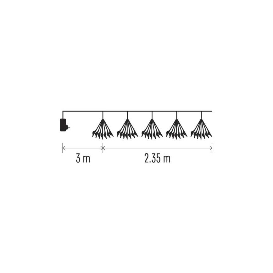 Guirlande de noël LED 150xLED/5,35m blanc chaud