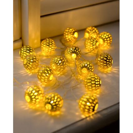 Guirlande de Noël LED 20xLED/3xAA 2,5m blanc chaud