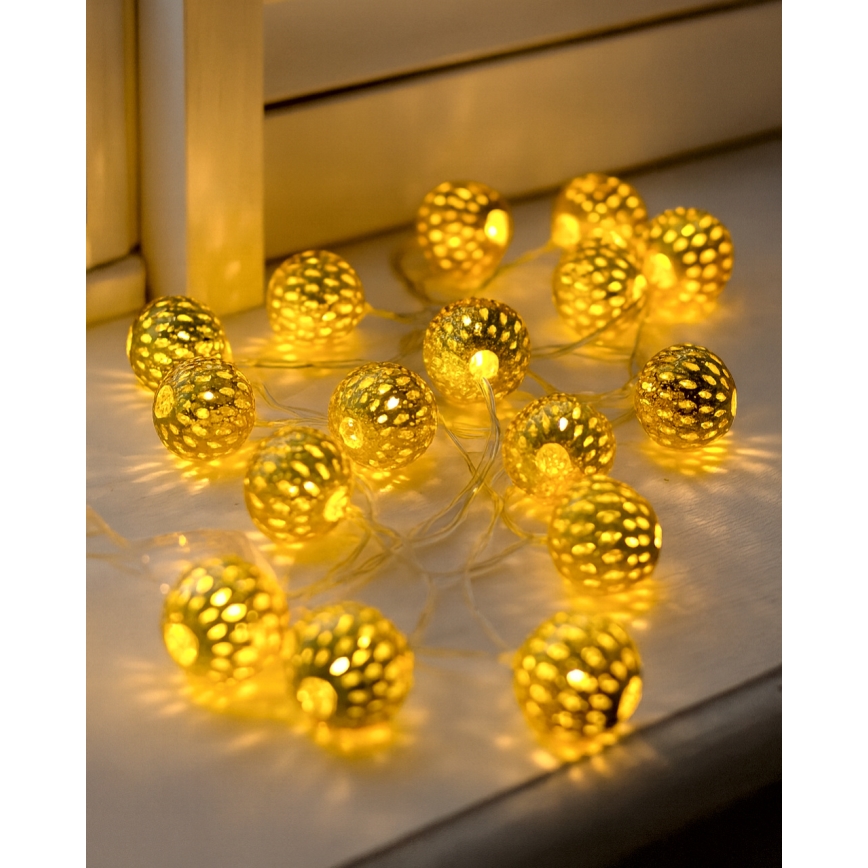 Guirlande de Noël LED 20xLED/3xAA 2,5m blanc chaud