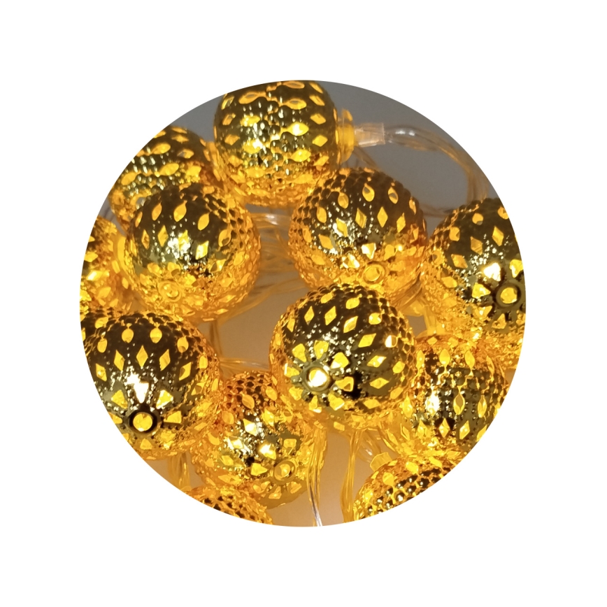 Guirlande de Noël LED 20xLED/3xAA 2,5m blanc chaud