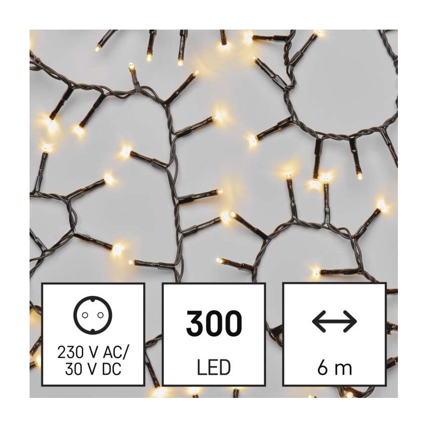 Guirlande de Noël LED 300xLED/11m IP44 blanc chaud