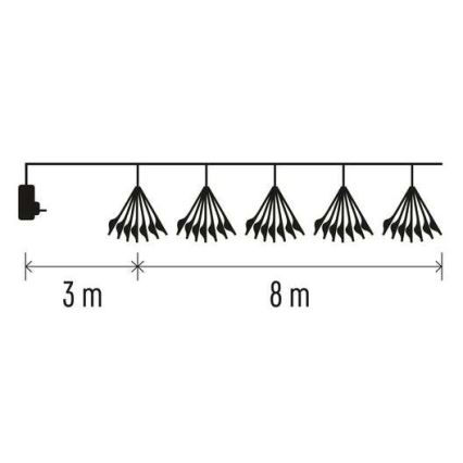 Guirlande de Noël LED 450 LED 8+3 m blanc froid