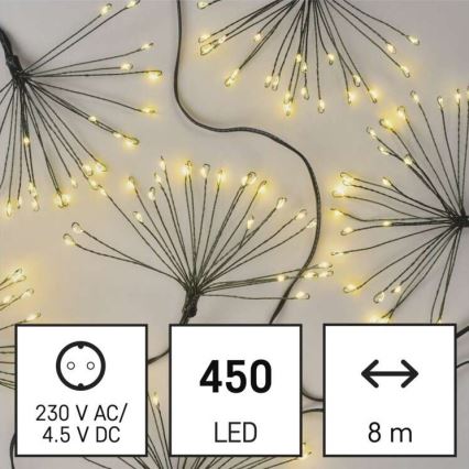 Guirlande de Noël LED 450xLED/11m blanc chaud