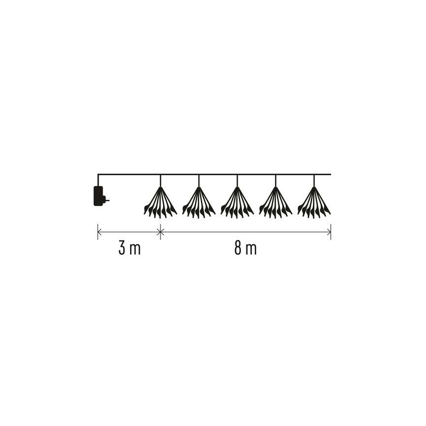 Guirlande de Noël LED 450xLED/11m blanc chaud