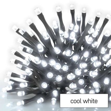 Guirlande de Noël LED d'extérieur 100 LED / 10 m IP44 blanc froid