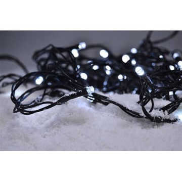 Guirlande de Noël LED d'extérieur 100 LED/8 fonctions IP44 13 m blanc froid