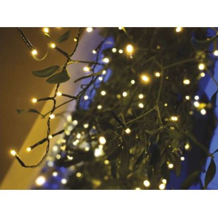 Guirlande de Noël LED d'extérieur 200 LED/8 modes 8,6 m IP44 blanc chaud