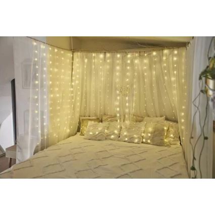 Guirlande de noël LED d'extérieur 300xLED/8 fonctions 7,9 m IP44 blanc chaud