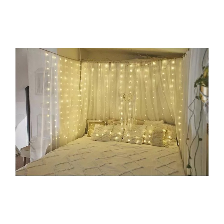 Guirlande de noël LED d'extérieur 300xLED/8 fonctions 7,9 m IP44 blanc chaud