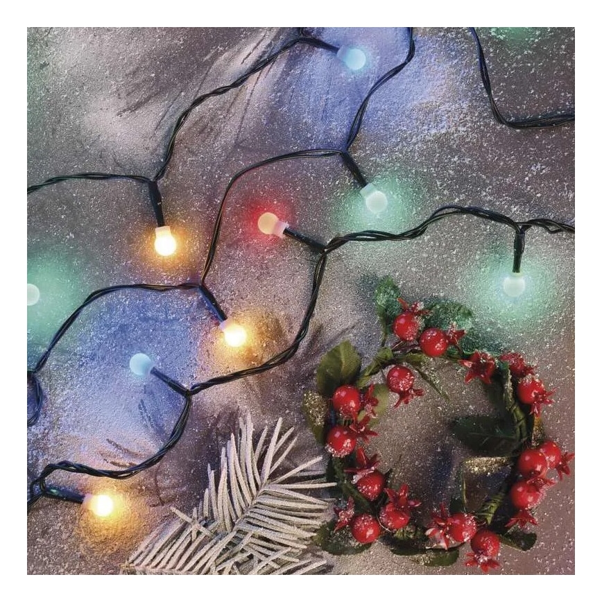 Guirlande de Noël LED d'extérieur 80 LED, 8 fonctions, 13 m, multicolore, IP44