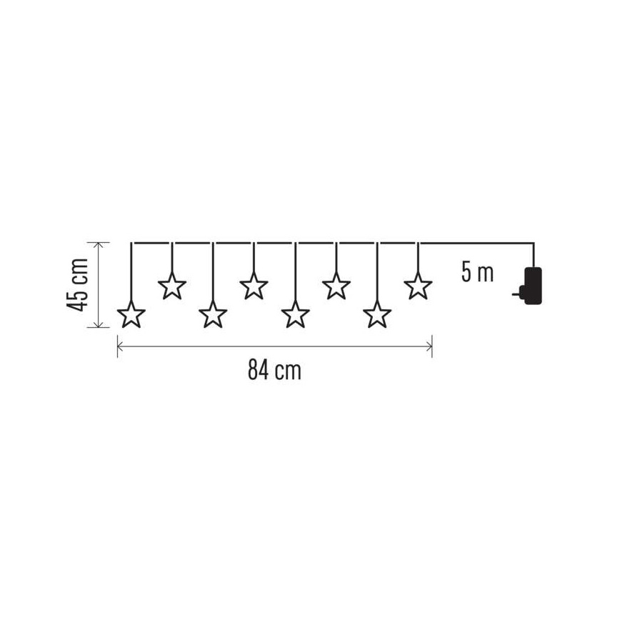 Guirlande de Noël LED d'extérieur 8xLED/5,84m IP44 étoiles