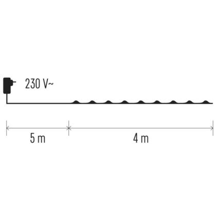 Guirlande de Noël LED d'extérieur NANO 40xLED 9m IP44 blanc chaud