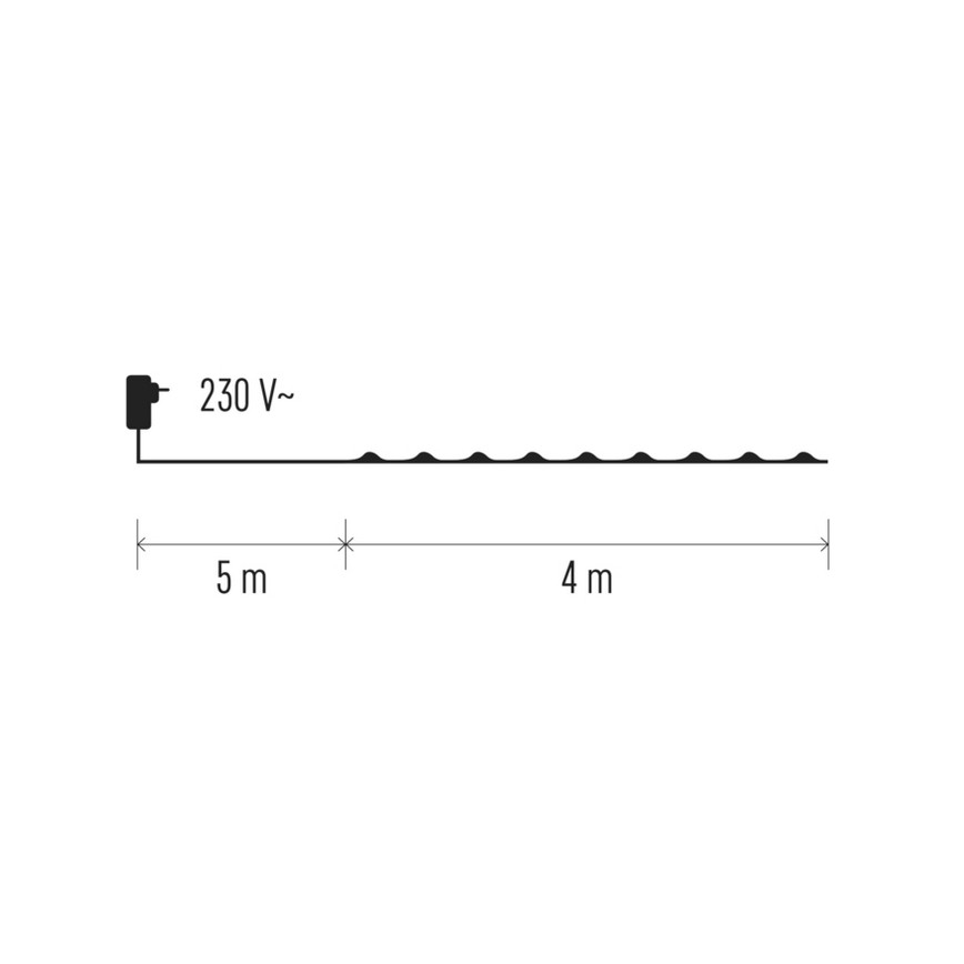 Guirlande de Noël LED d'extérieur NANO 40xLED 9m IP44 blanc chaud