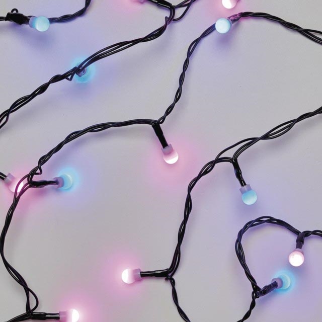 Guirlande de Noël LED d'extérieur TIMER 40xLED 9m IP44 bleue/rose