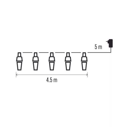 Guirlande de Noël LED extérieur 10xLED/9,5 m IP44 blanc froid