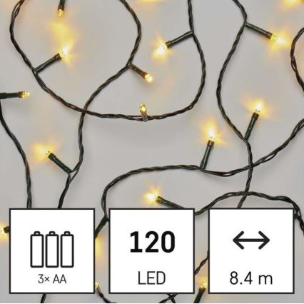 Guirlande de Noël LED extérieur 120xLED/8,9m IP44 blanc chaud