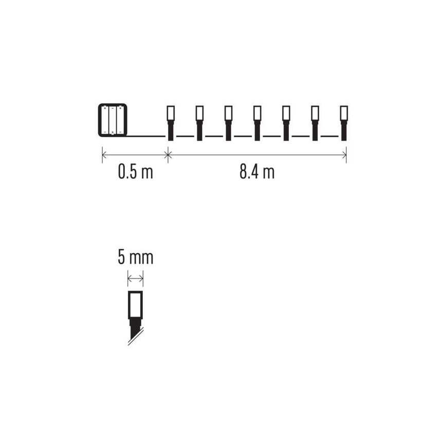 Guirlande de Noël LED extérieur 120xLED/8,9m IP44 blanc chaud