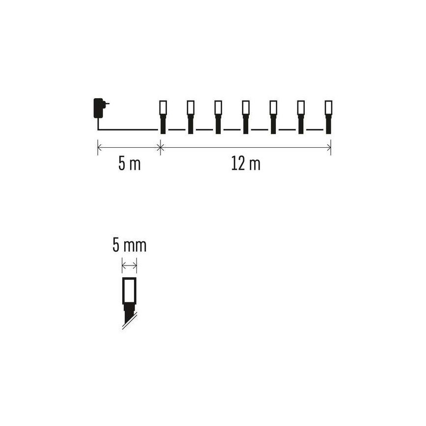 Guirlande de Noël LED extérieur 120xLED/8 modes 17m IP44 blanc chaud