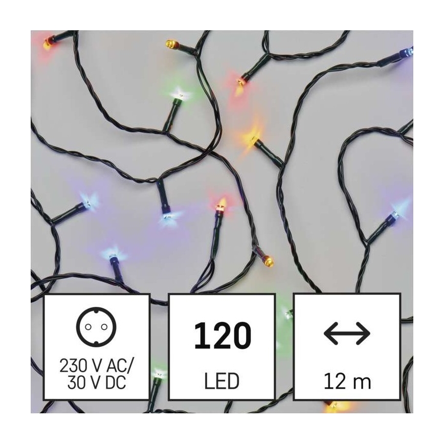 Guirlande de Noël LED extérieur 120xLED/8 modes 17m IP44 multicolore