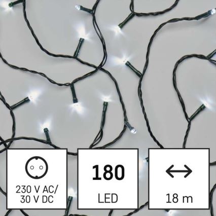 Guirlande de Noël LED extérieur 180xLED/8 modes 23m IP44 blanc froid