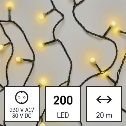 Guirlande de Noël LED extérieur 200xLED/25m IP44 blanc chaud