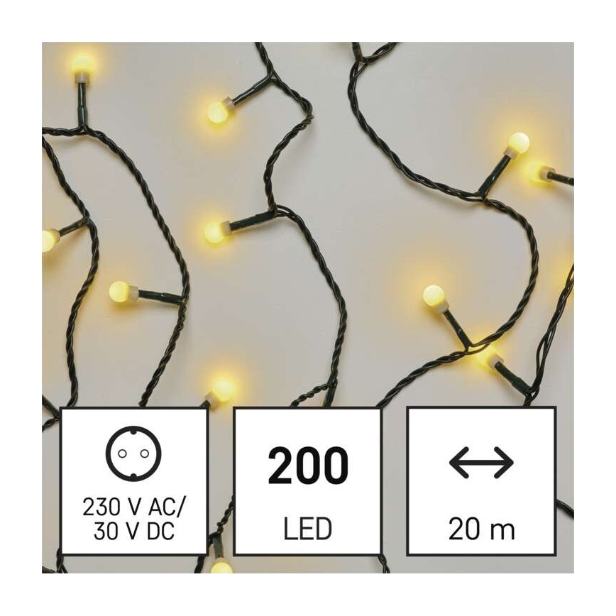 Guirlande de Noël LED extérieur 200xLED/25m IP44 blanc chaud