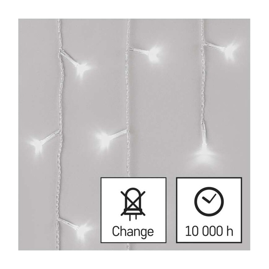 Guirlande de Noël LED extérieur 300xLED/8 modes10m IP44 blanc froid + télécommande