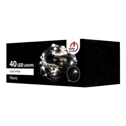 Guirlande de Noël LED extérieur 40xLED 9m IP44 blanc froid