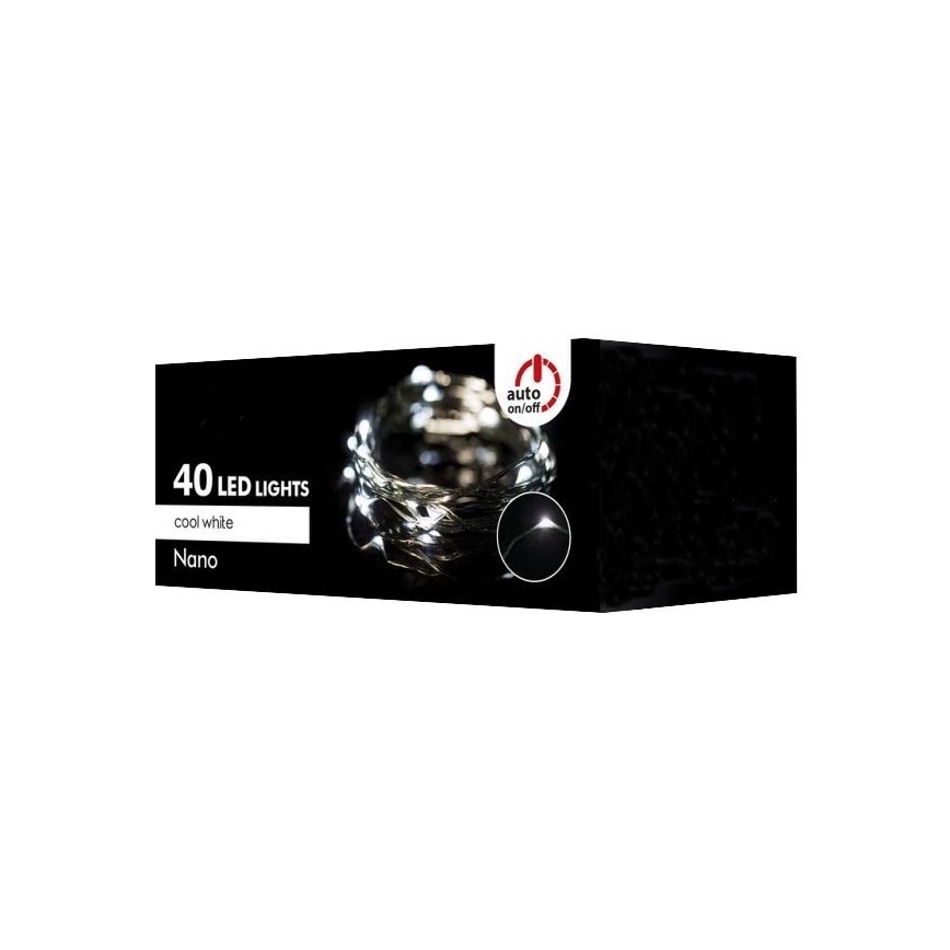 Guirlande de Noël LED extérieur 40xLED 9m IP44 blanc froid