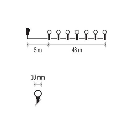 Guirlande de Noël LED extérieur 480xLED/53m IP44 blanc chaud