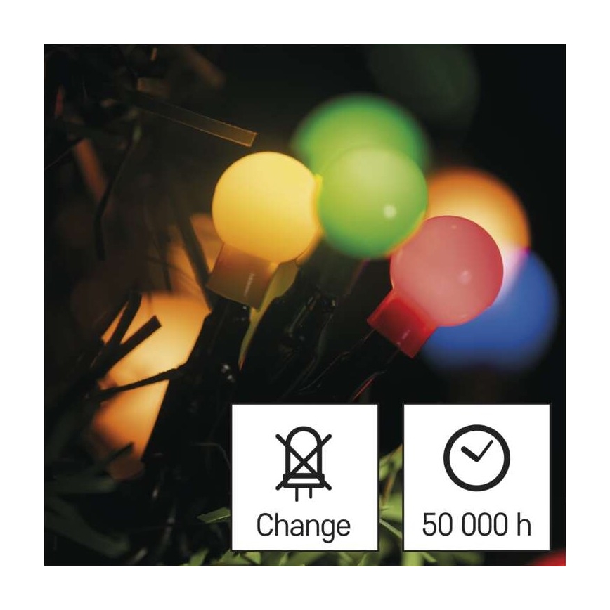 Guirlande de Noël LED extérieur 80xLED/8 modes 13m IP44 multicolore