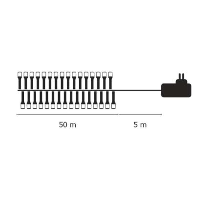 Guirlande de Noël LED extérieur CHAIN 500xLED 55m IP44 cool blanche